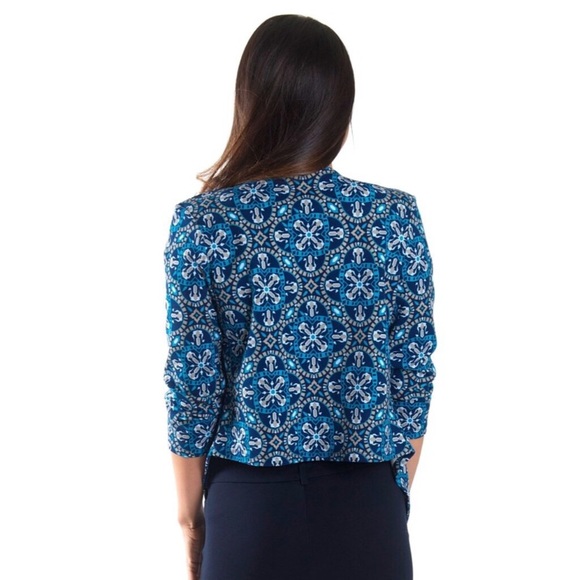 Blue Tile Printed Blaze- Ponte Knit - Picture 2 of 2